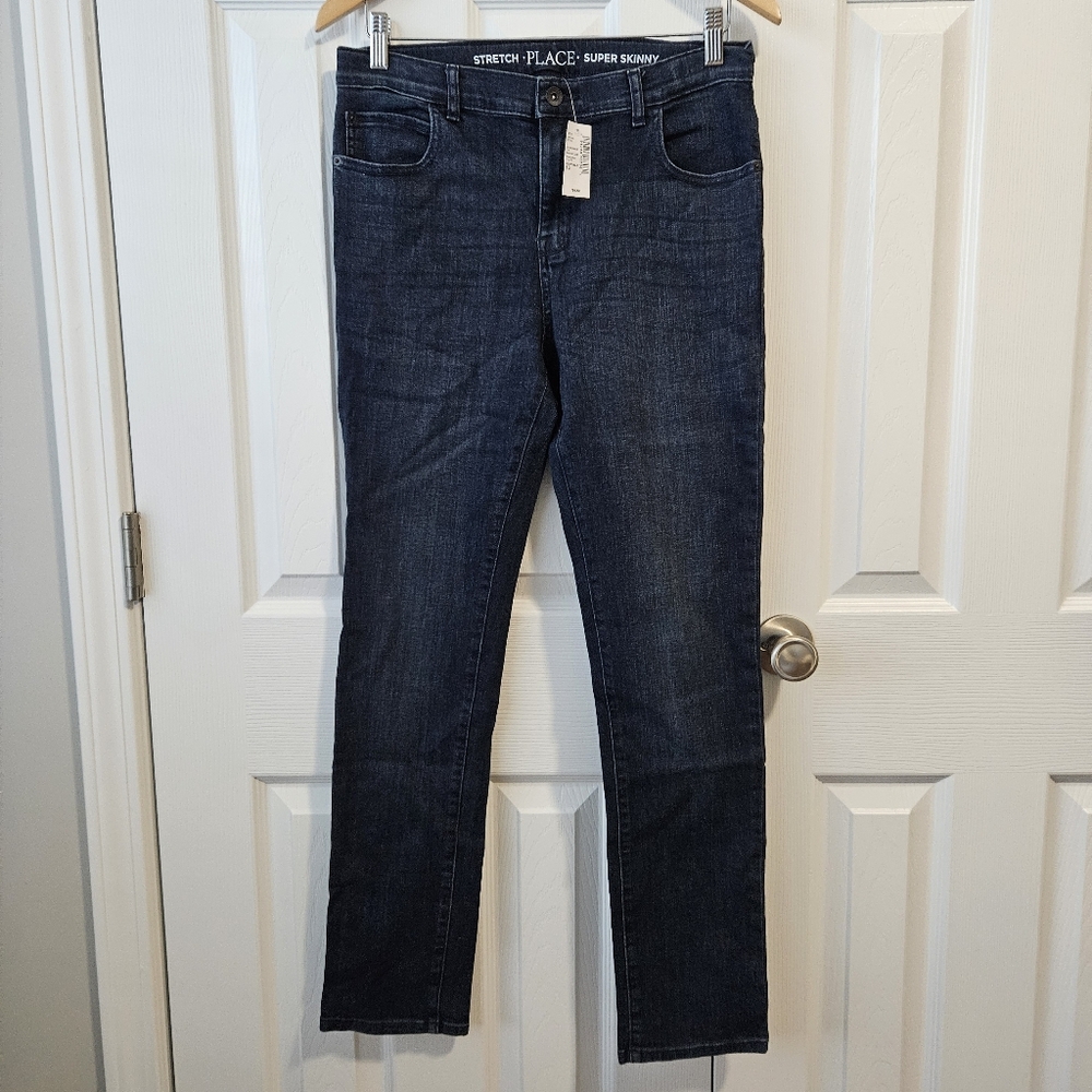 📌3for$10 NWT The Children's Place Boy Blue Denim Super Skinny Jeans Size 16